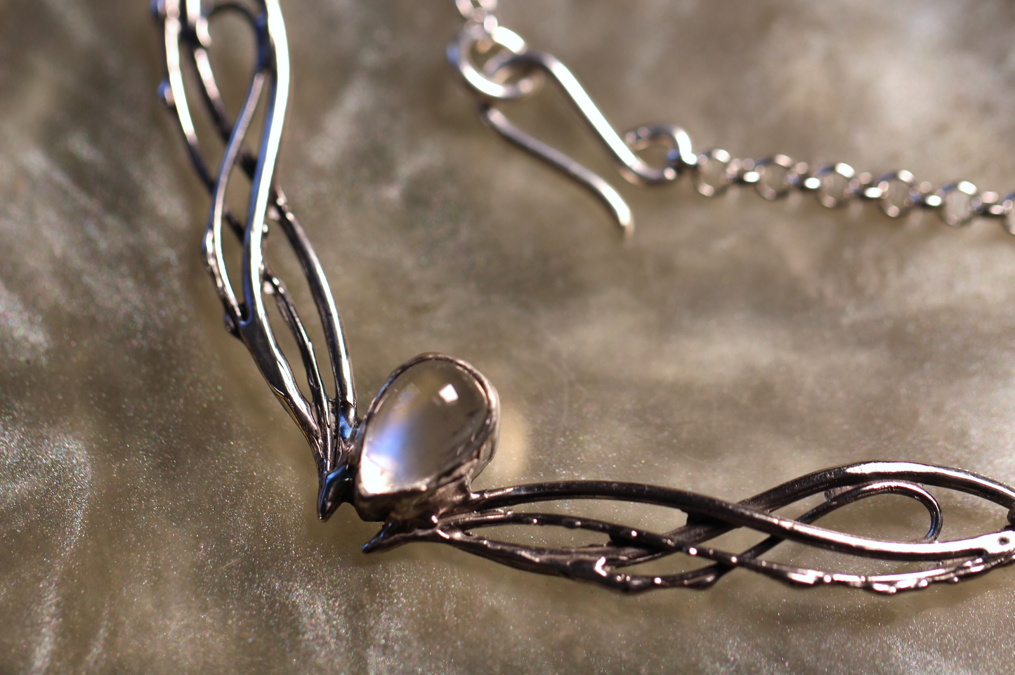 Moonstone and Sterling Silver Necklace