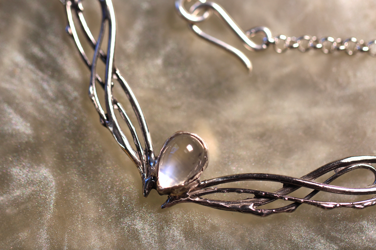 Moonstone and Sterling Silver Necklace
