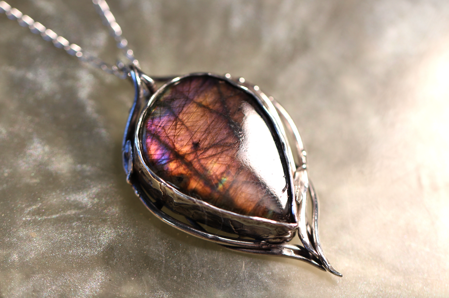 Labradorite and Sterling Silver Pendant