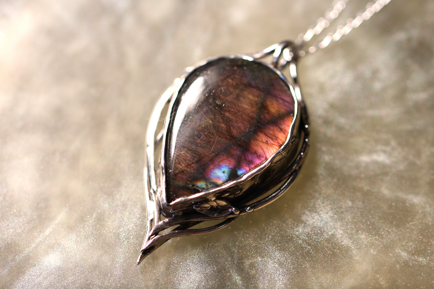 Labradorite and Sterling Silver Pendant