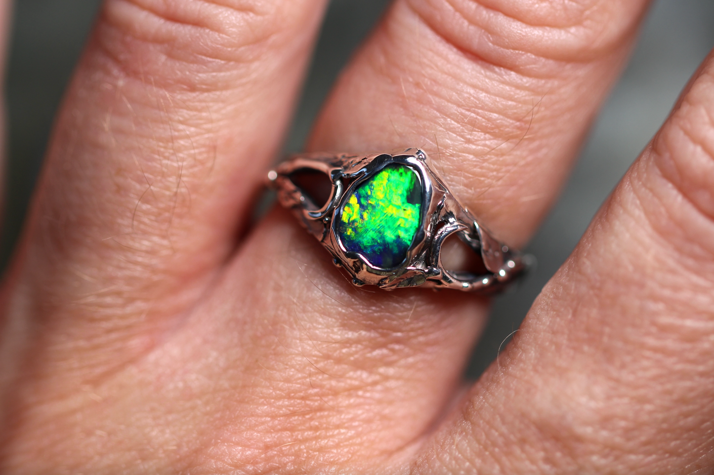 Reserved Boulder Opal and Sterling Silver Ring