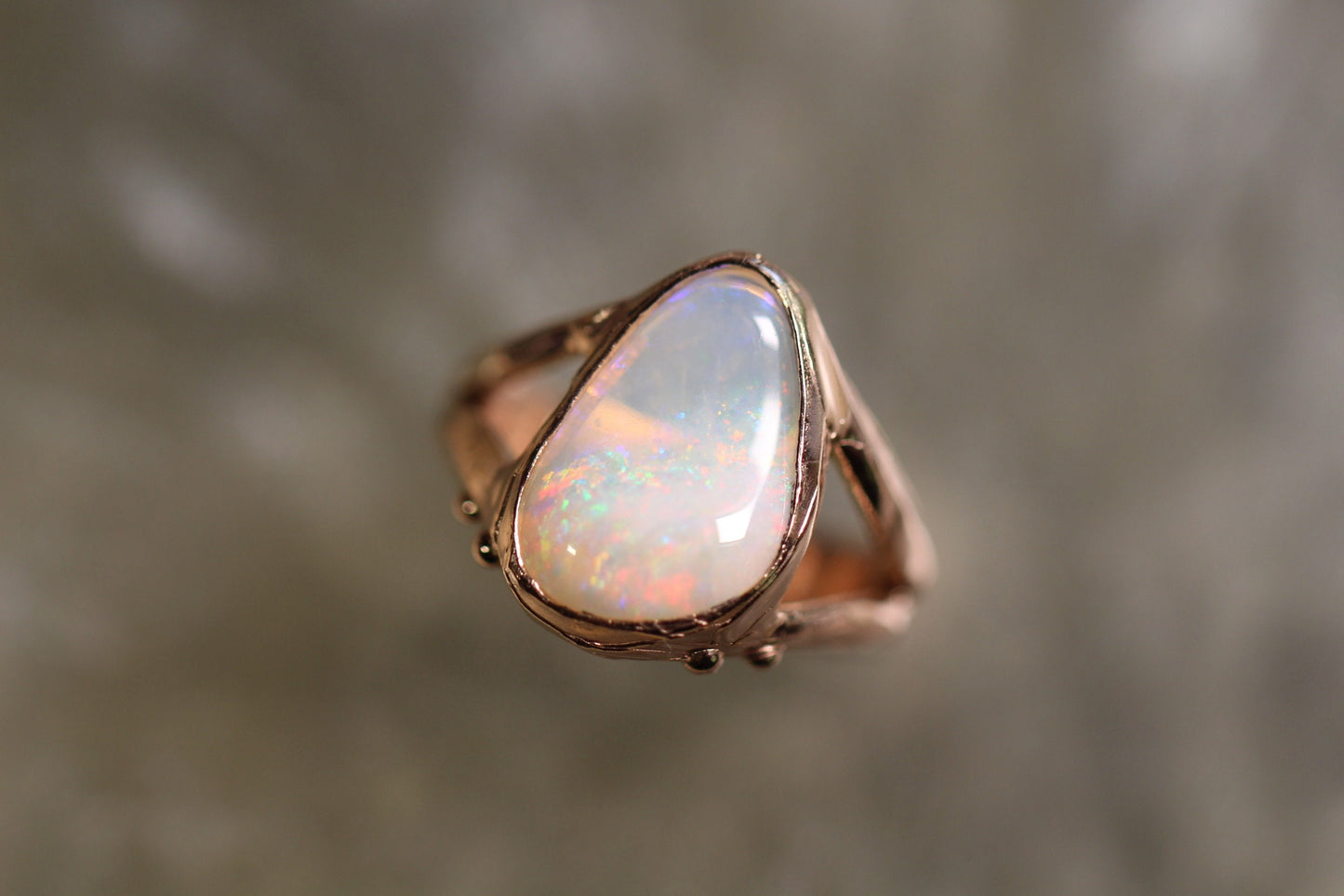 Coober Pedy Opal and Solid 9ct Rose Gold Ring