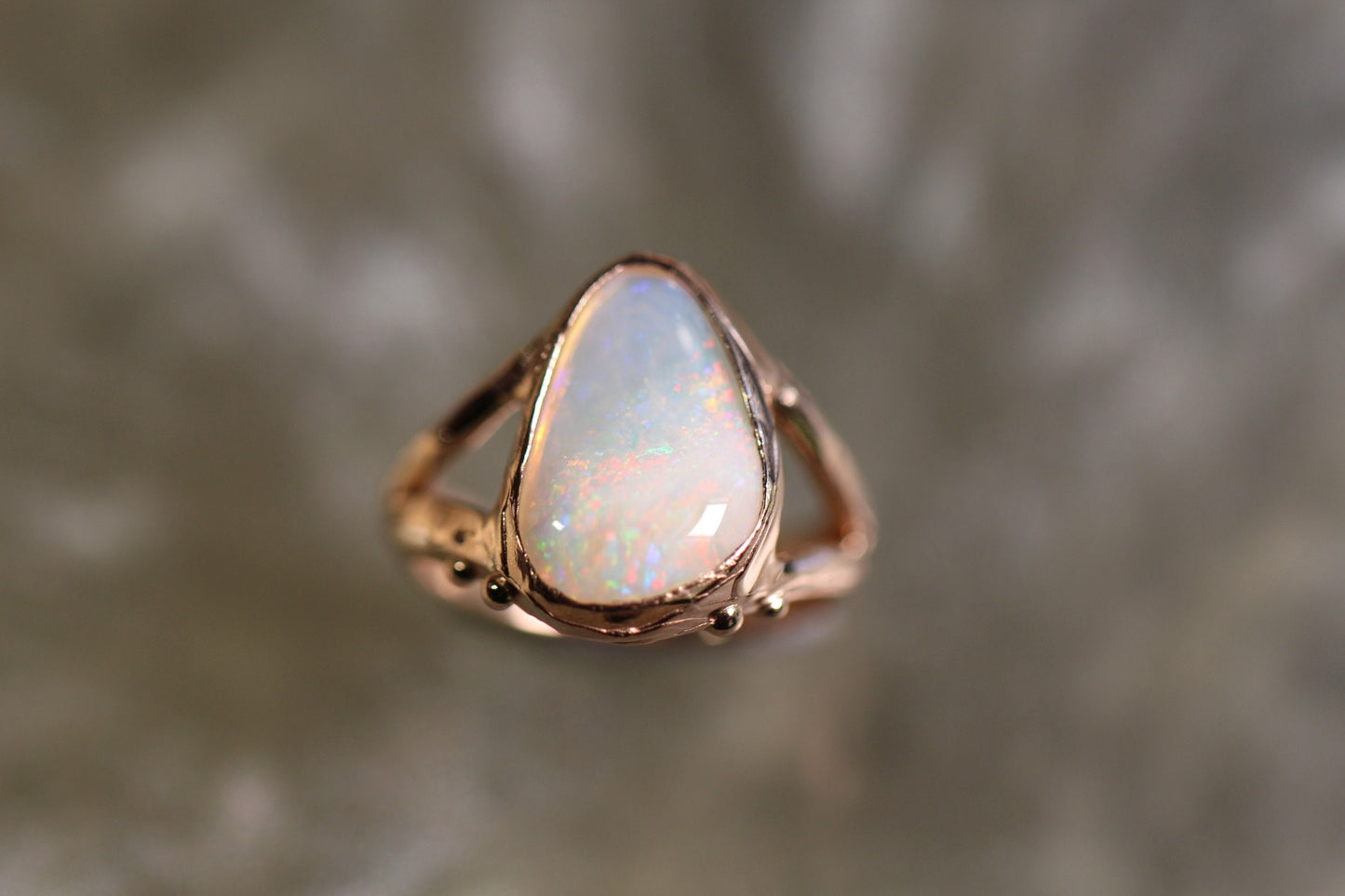 Coober Pedy Opal and Solid 9ct Rose Gold Ring