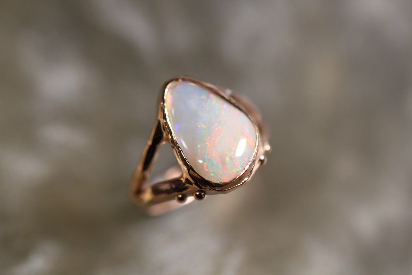 Coober Pedy Opal and Solid 9ct Rose Gold Ring