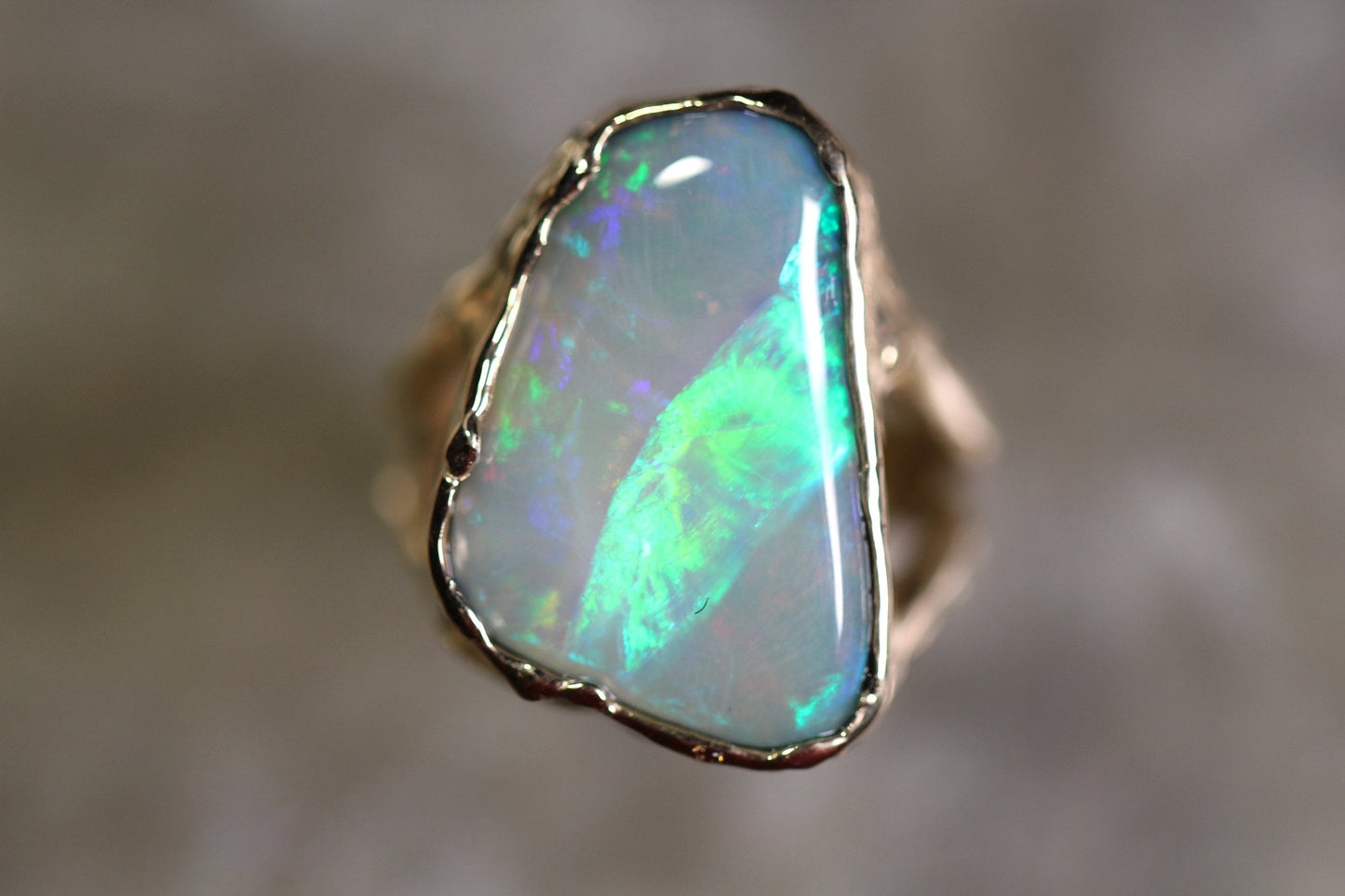 Boulder Opal and Solid 9ct Yellow Gold Ring