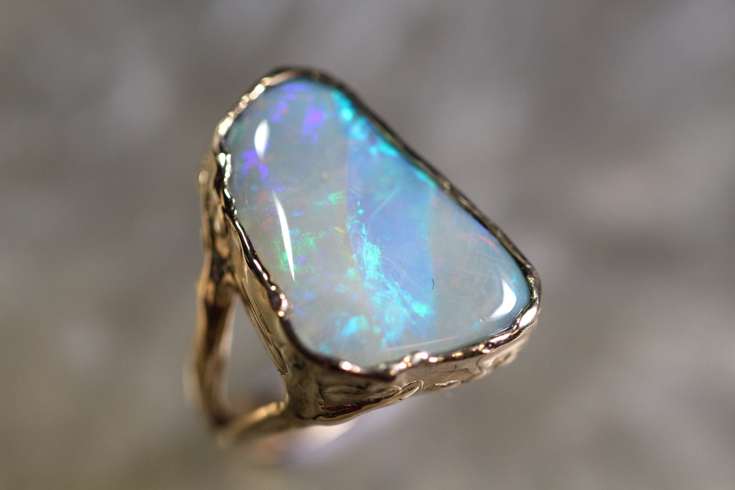 Boulder Opal and Solid 9ct Yellow Gold Ring