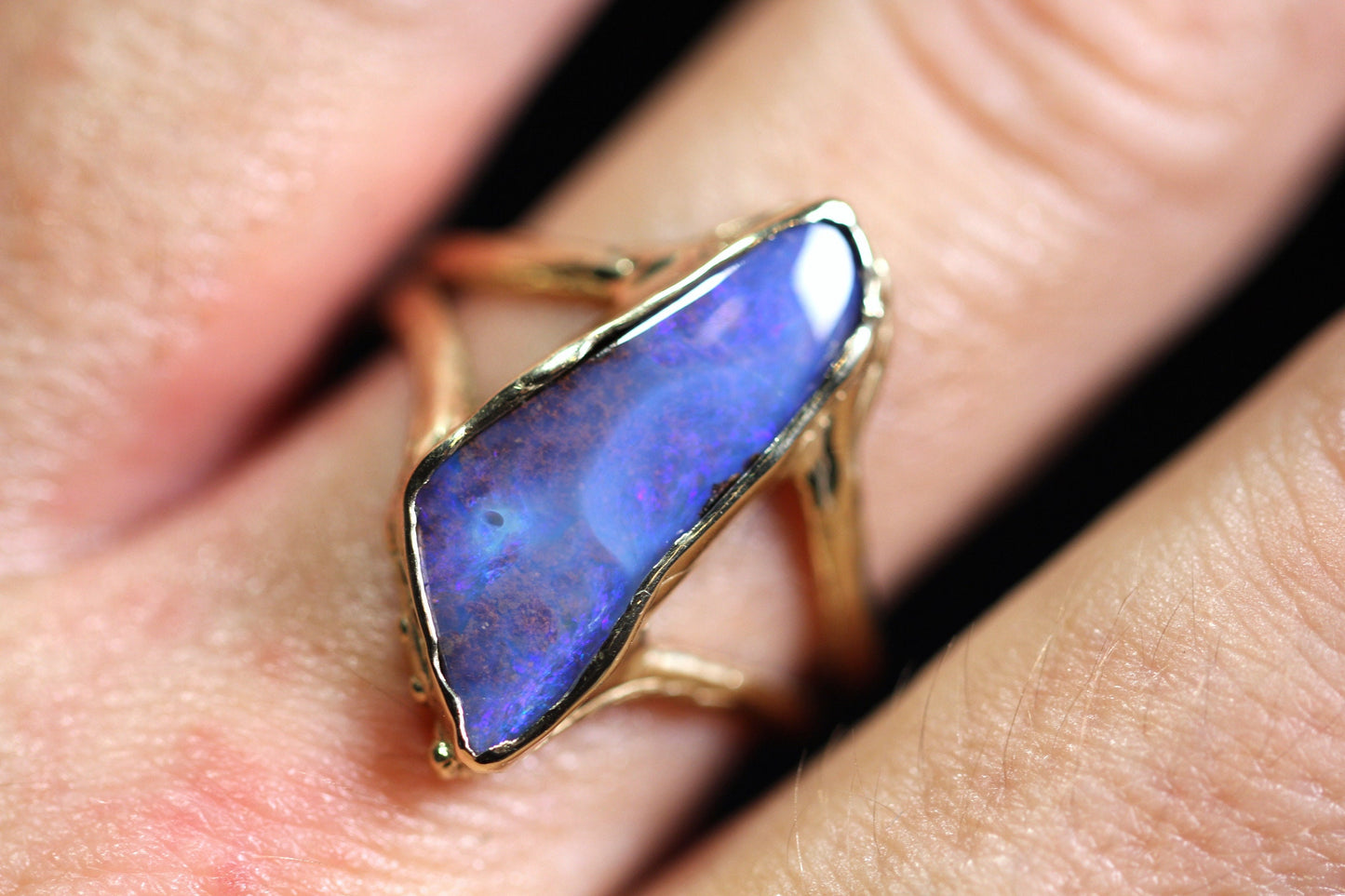 Boulder Opal and Solid 9ct Yellow Gold Ring
