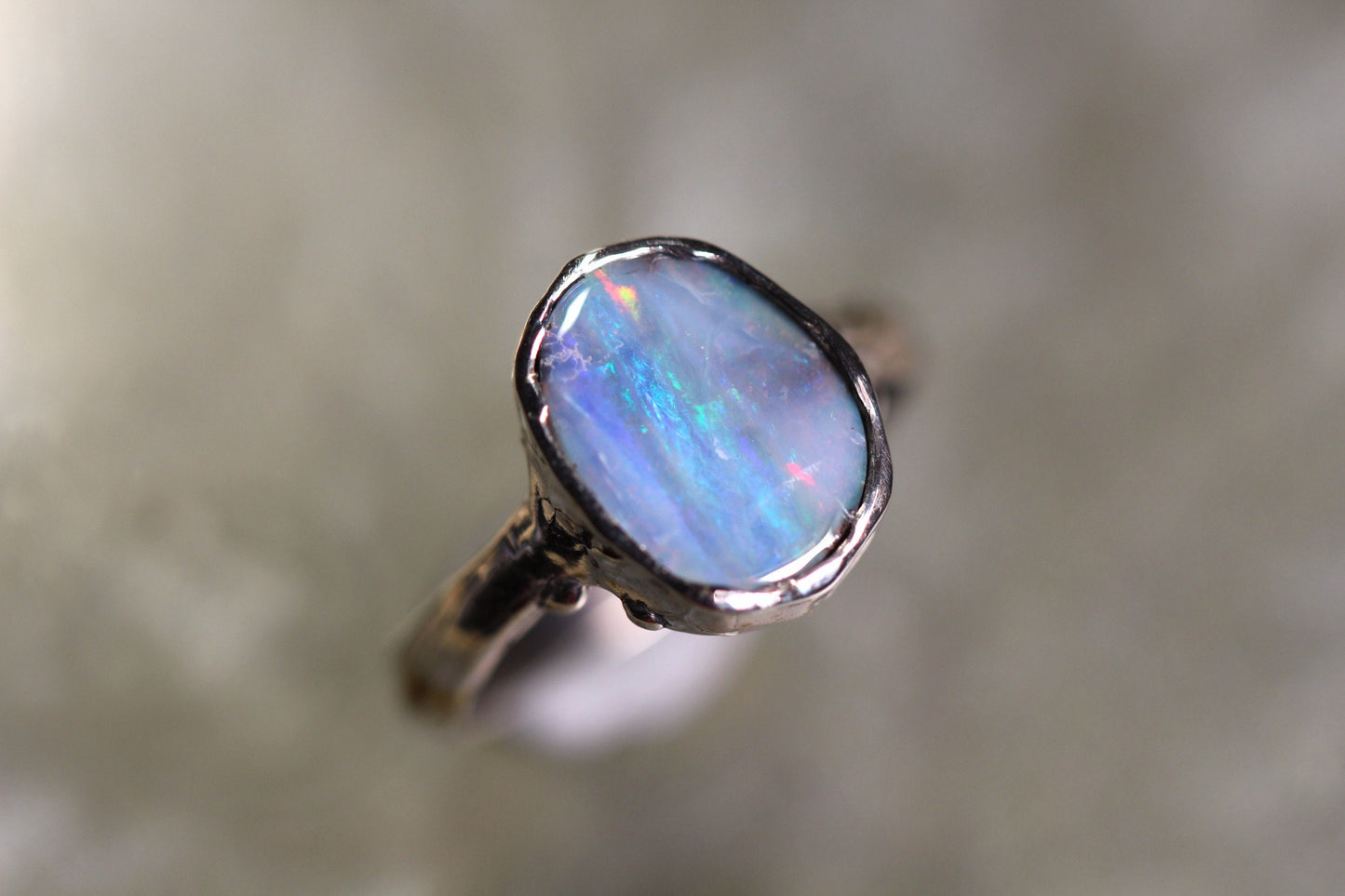 Boulder Opal and Sterling Silver Ring