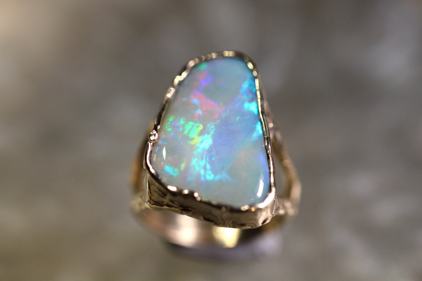 Boulder Opal and Solid 9ct Yellow Gold Ring
