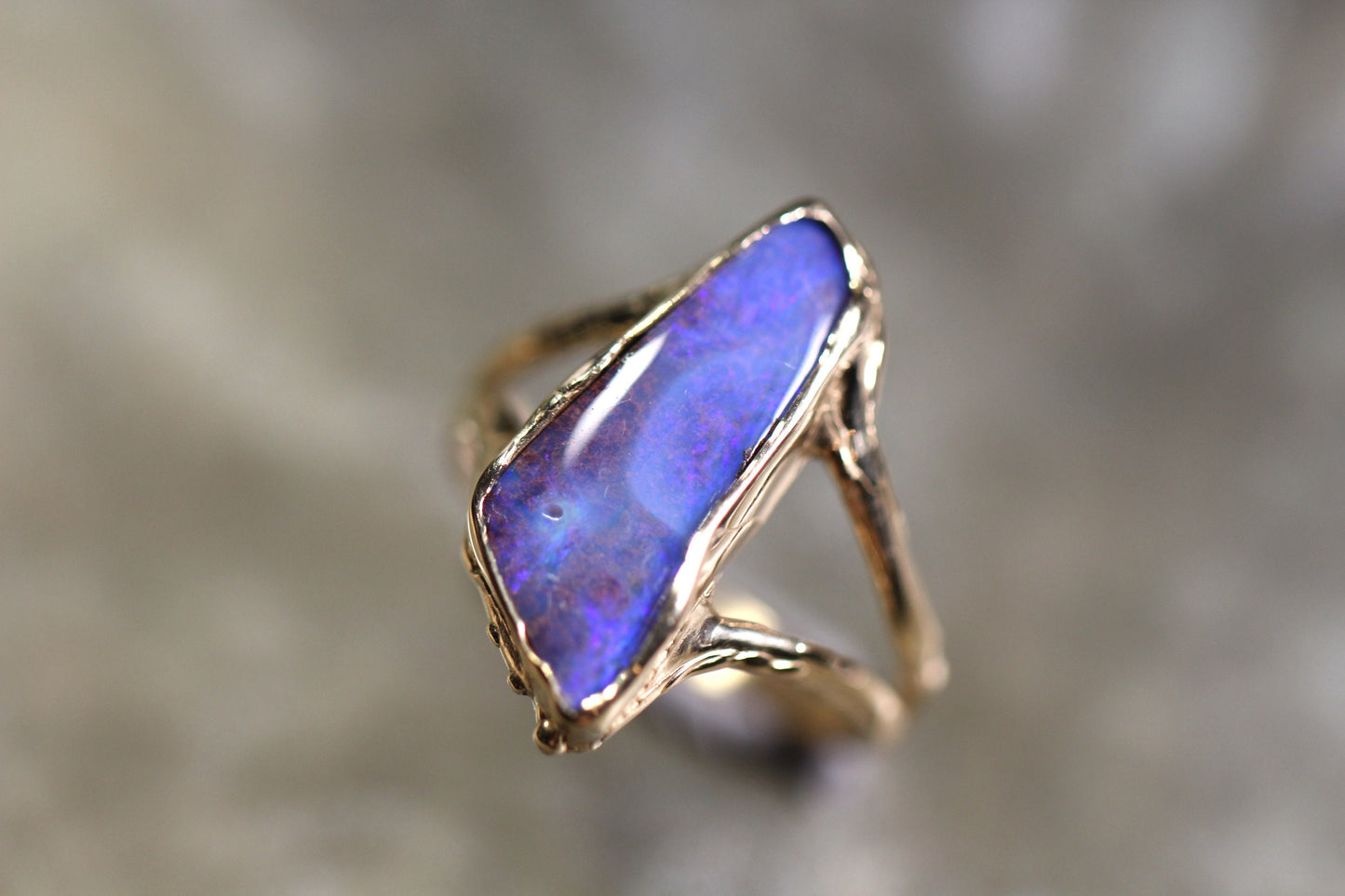 Boulder Opal and Solid 9ct Yellow Gold Ring