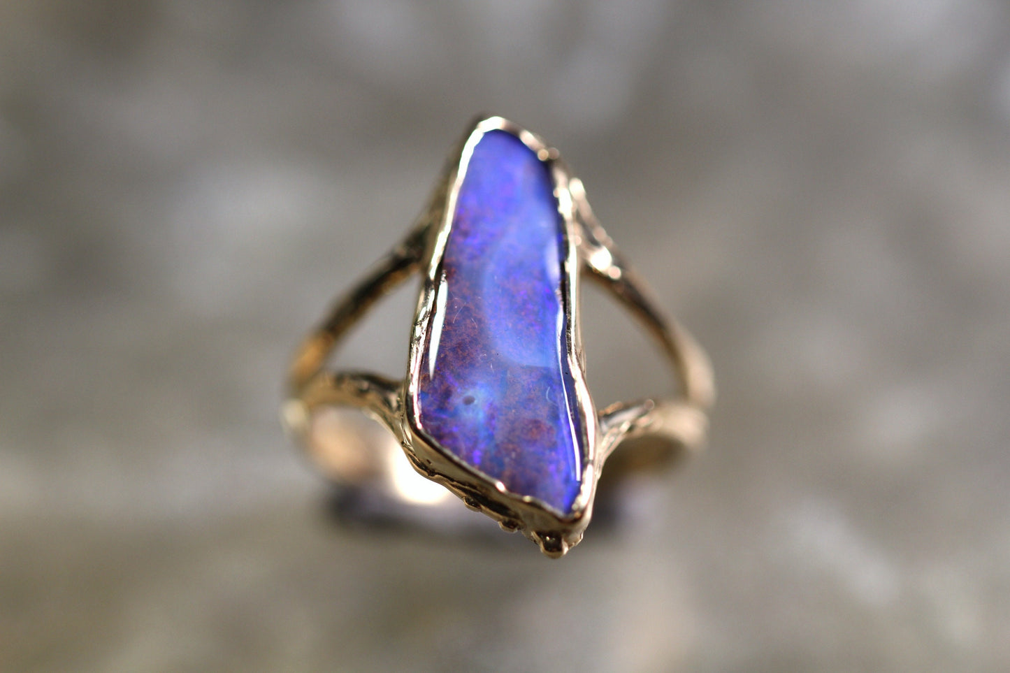 Boulder Opal and Solid 9ct Yellow Gold Ring