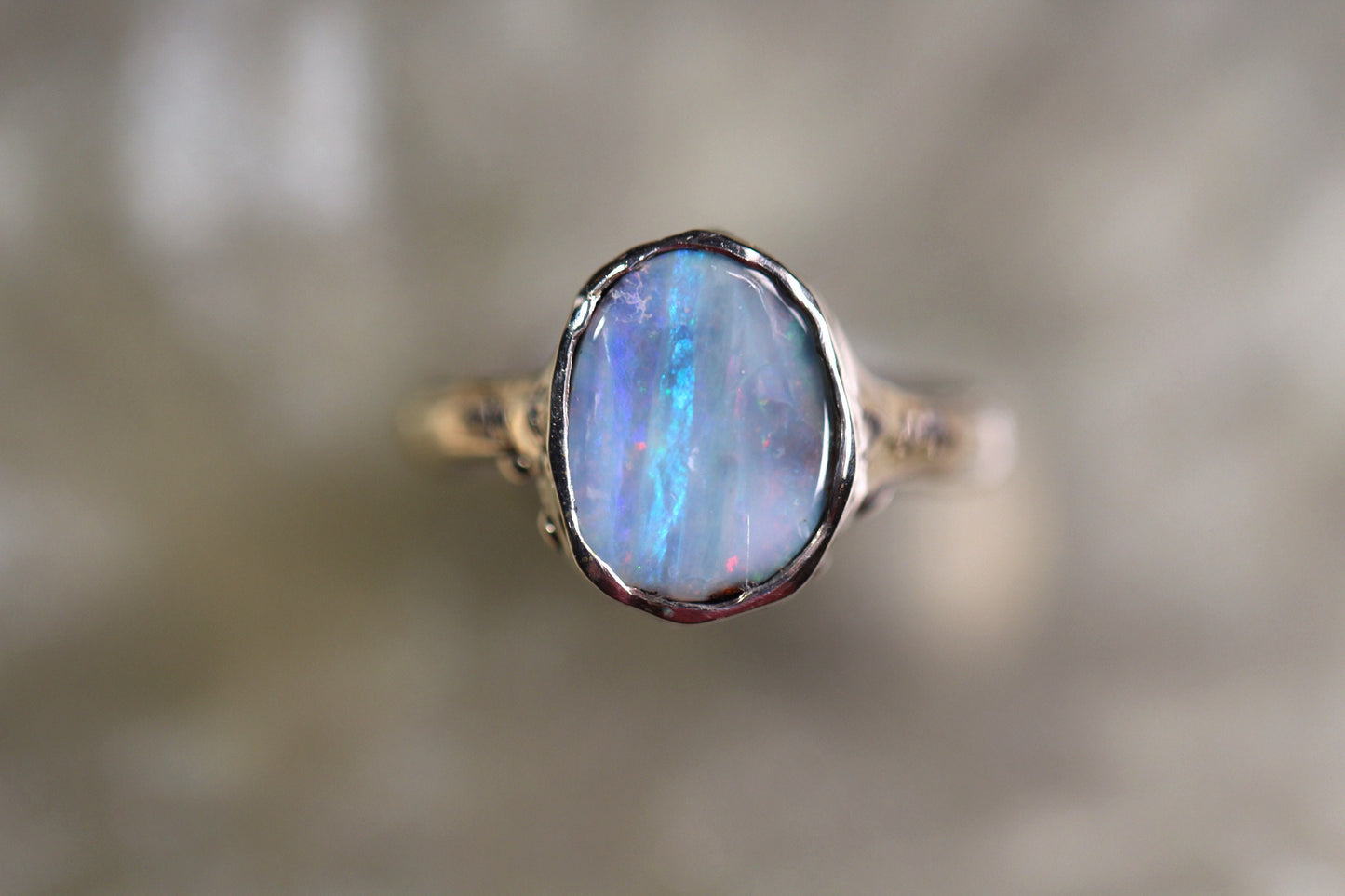 Boulder Opal and Sterling Silver Ring