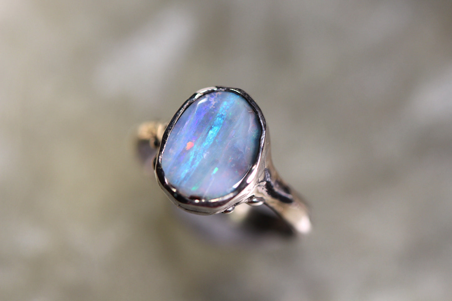 Boulder Opal and Sterling Silver Ring