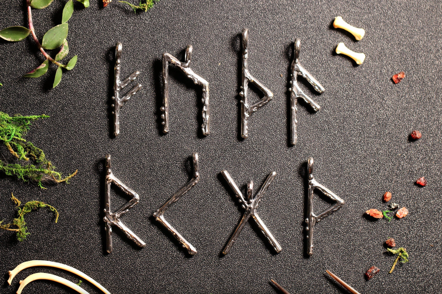 Sterling Silver or Solid Gold Rune Pendant