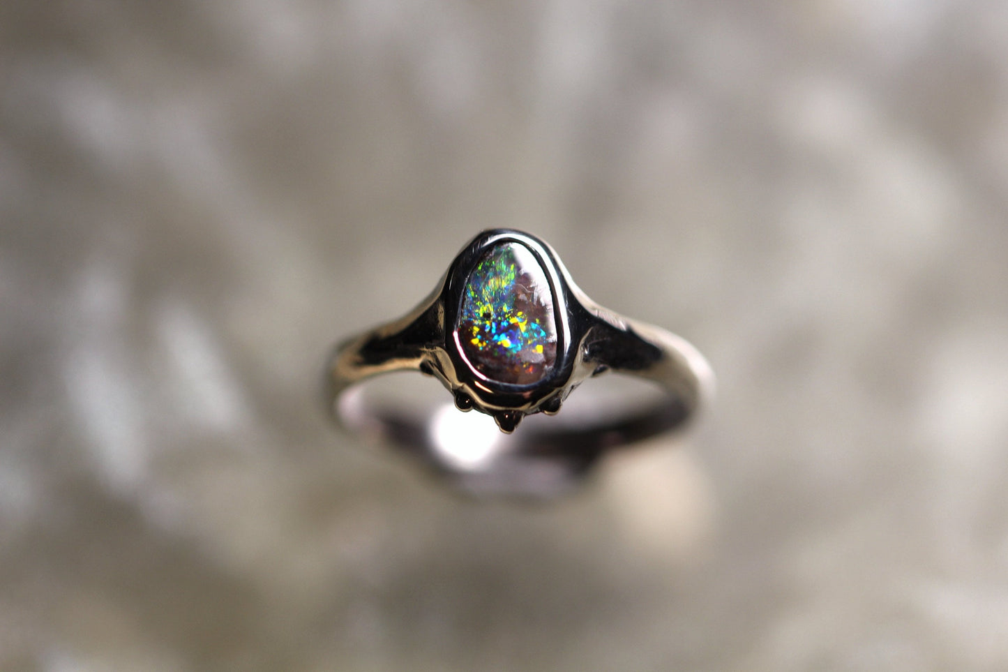 Boulder Opal and Sterling Silver Ring