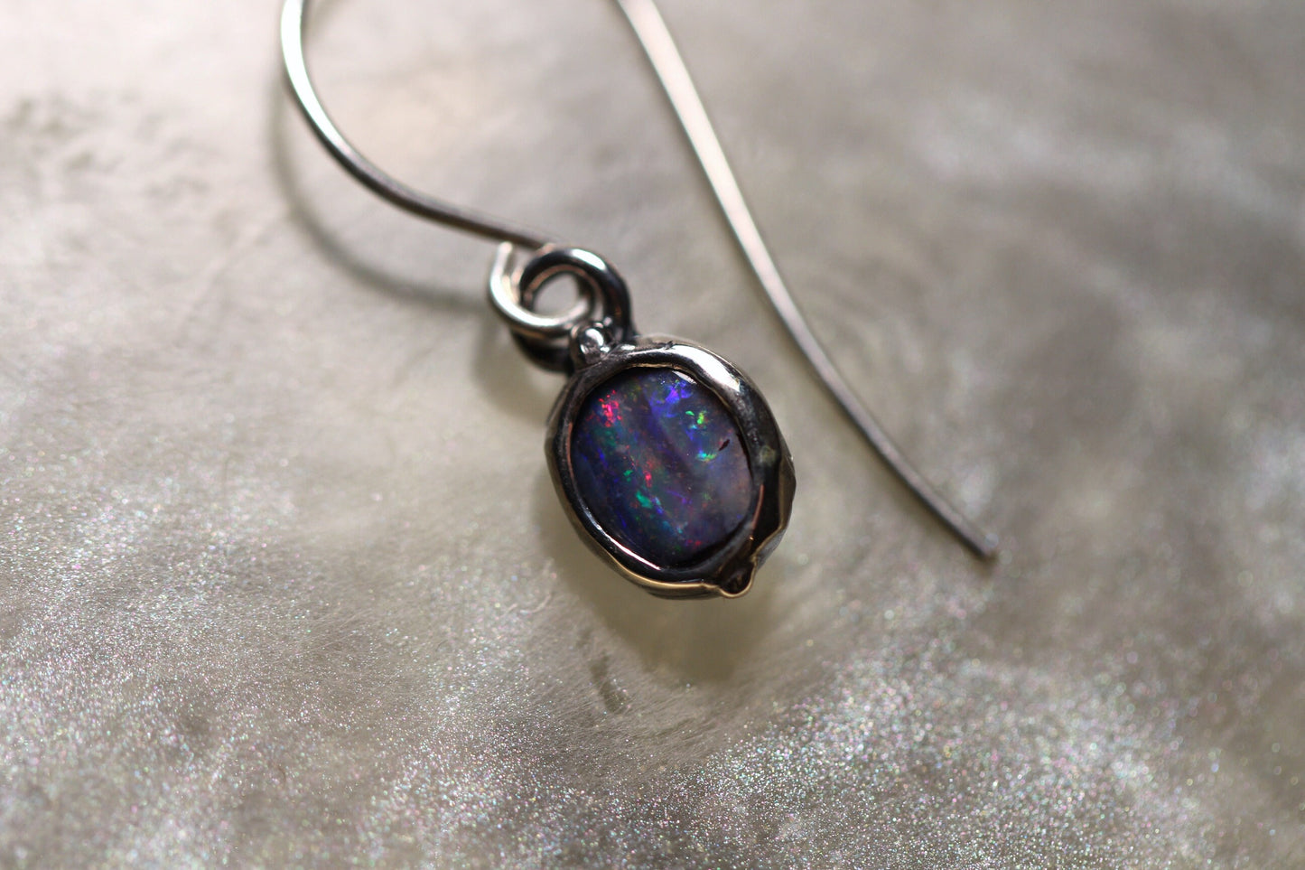 Boulder Opal and Sterling Silver Earring