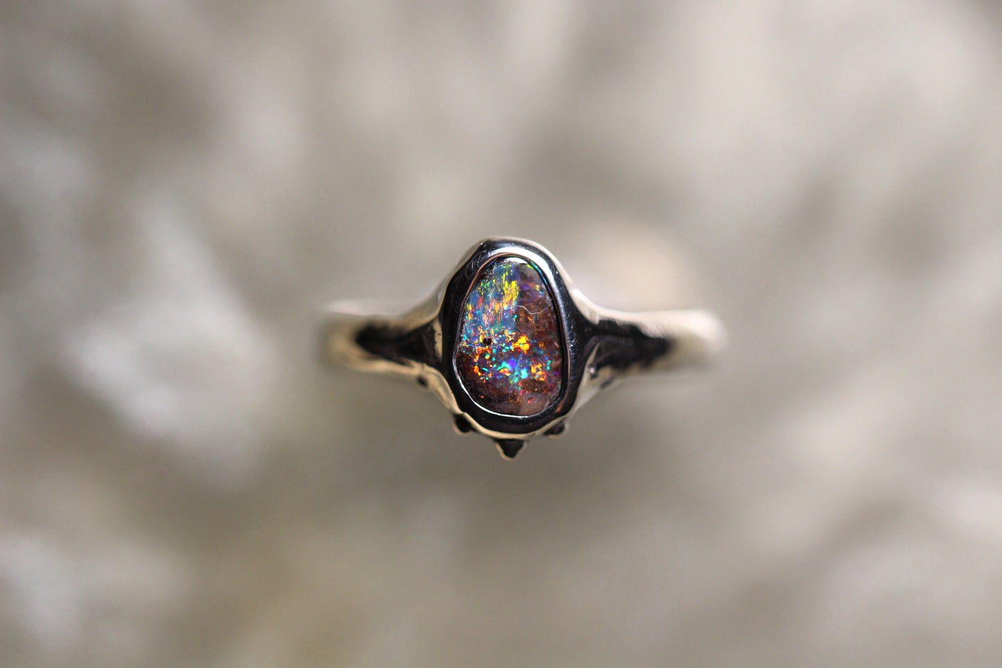 Boulder Opal and Sterling Silver Ring
