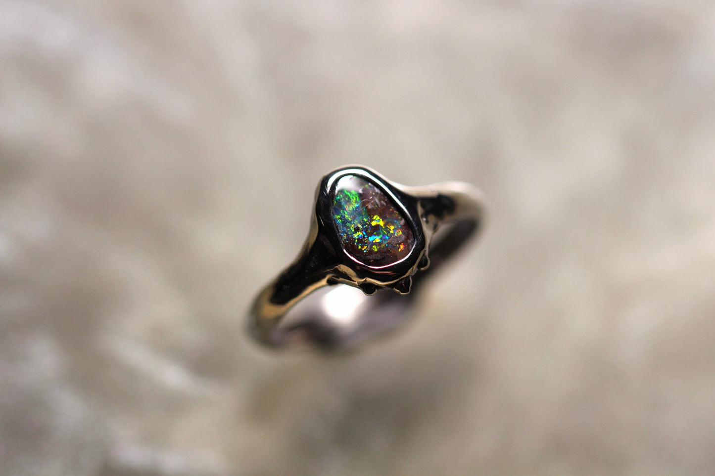 Boulder Opal and Sterling Silver Ring