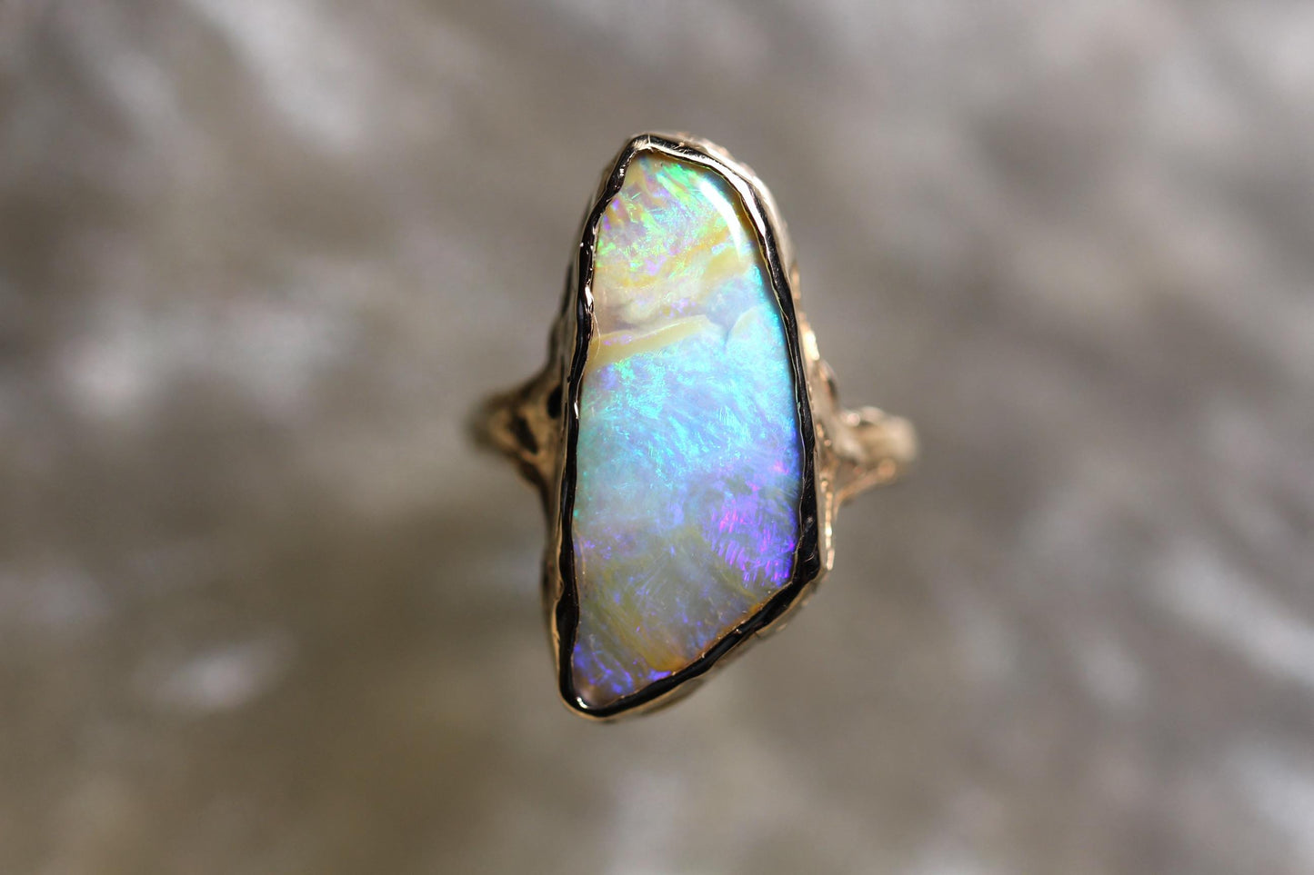 Boulder Opal and Solid 9ct Yellow Gold Ring