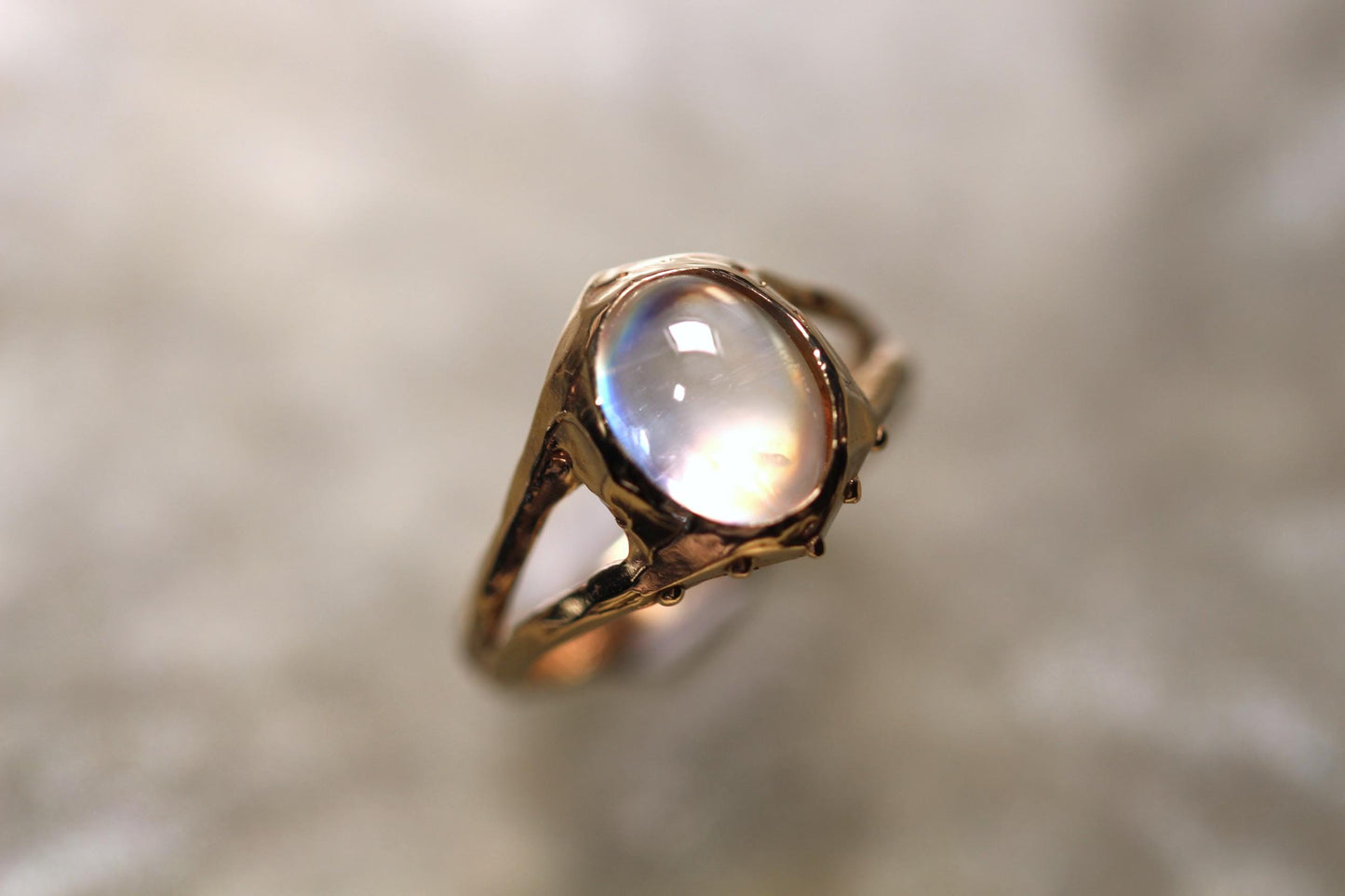 Moonstone and Solid 9ct Yellow Gold Ring