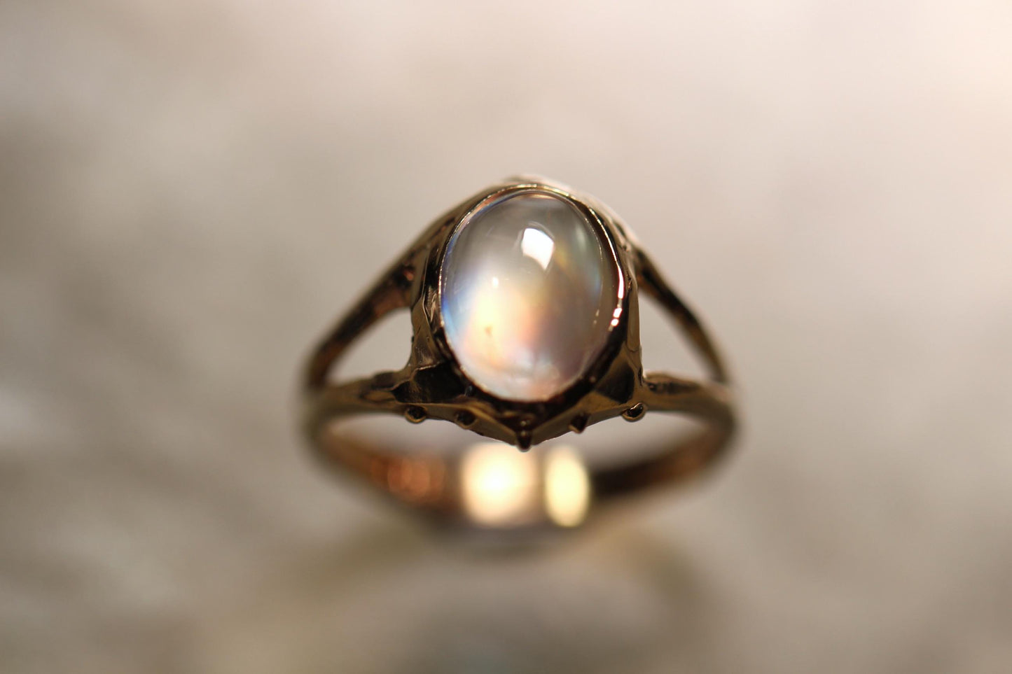 Moonstone and Solid 9ct Yellow Gold Ring