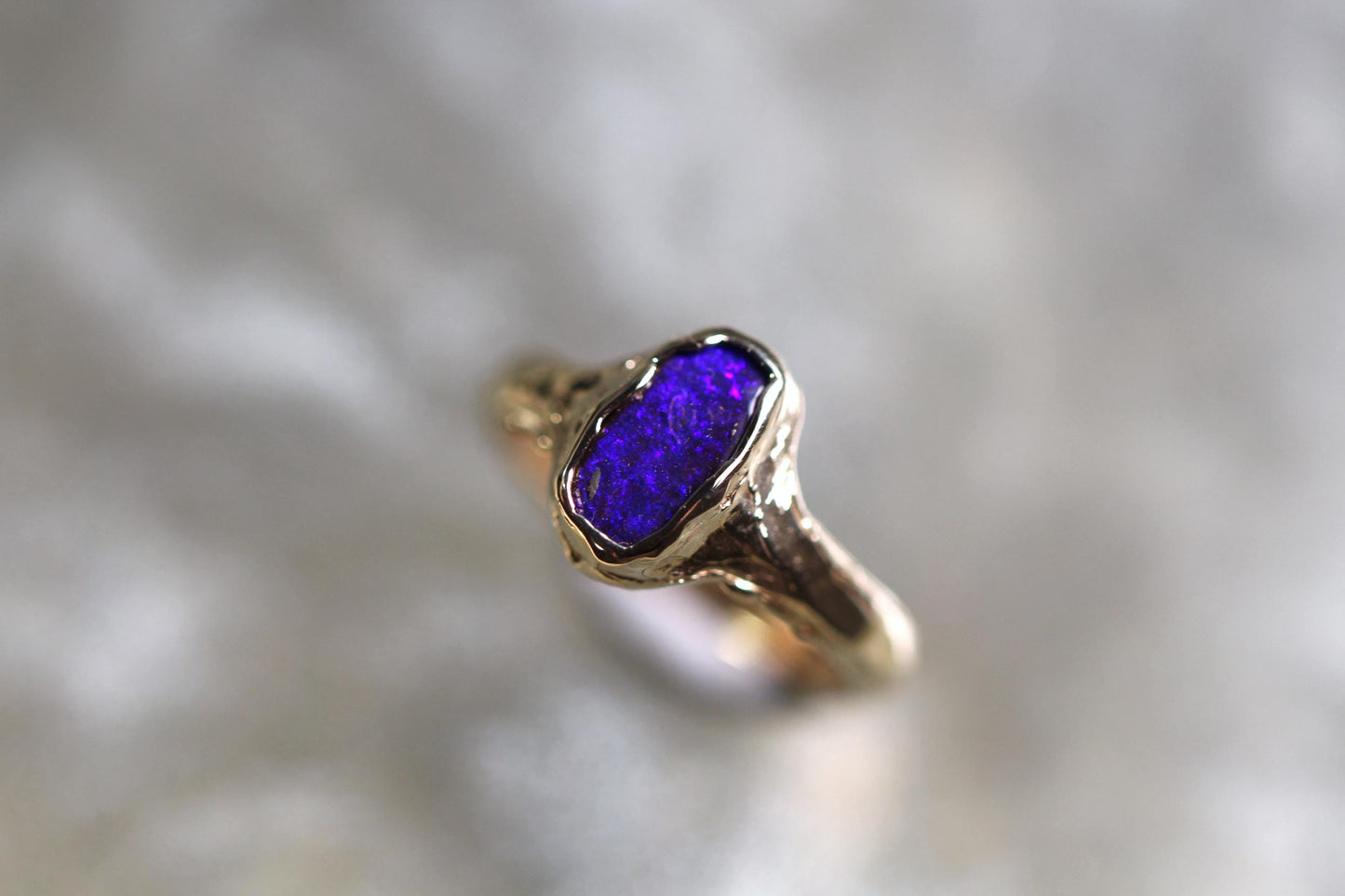 Boulder Opal and Solid 9ct Yellow Gold Ring