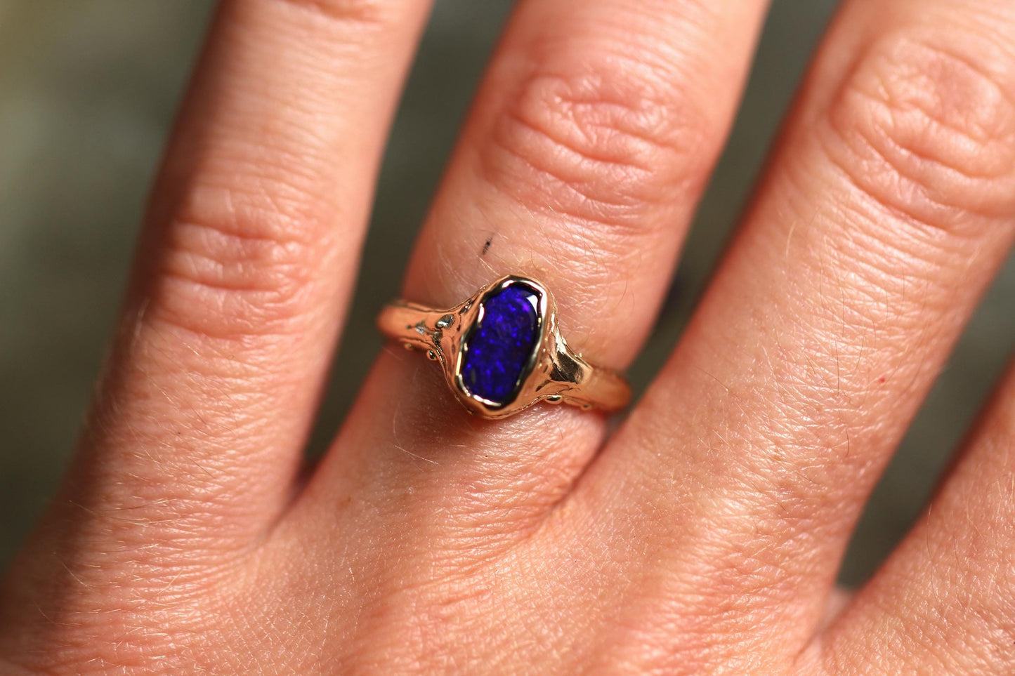 Boulder Opal and Solid 9ct Yellow Gold Ring