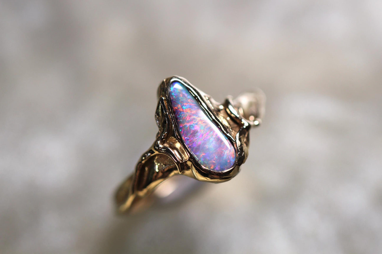 Boulder Opal and Solid 9ct Yellow Gold Ring