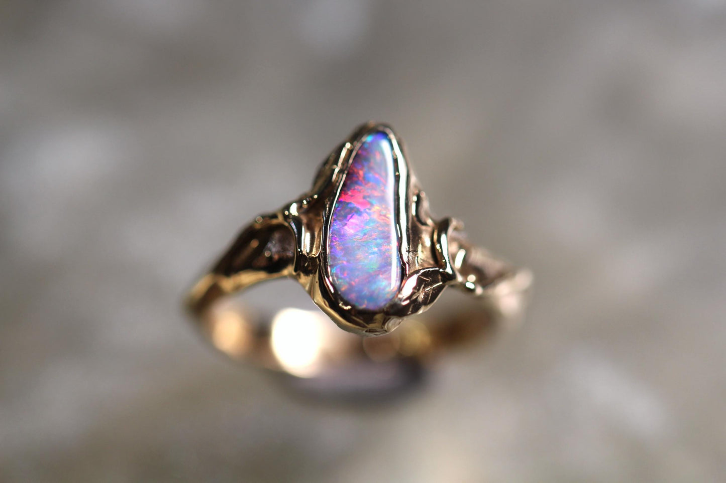 Boulder Opal and Solid 9ct Yellow Gold Ring
