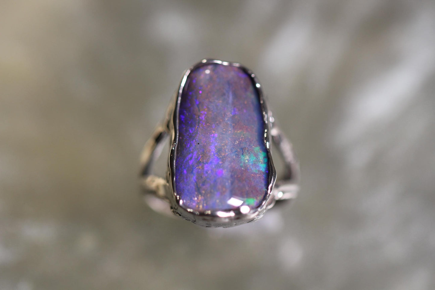 Boulder Opal and Sterling Silver Ring