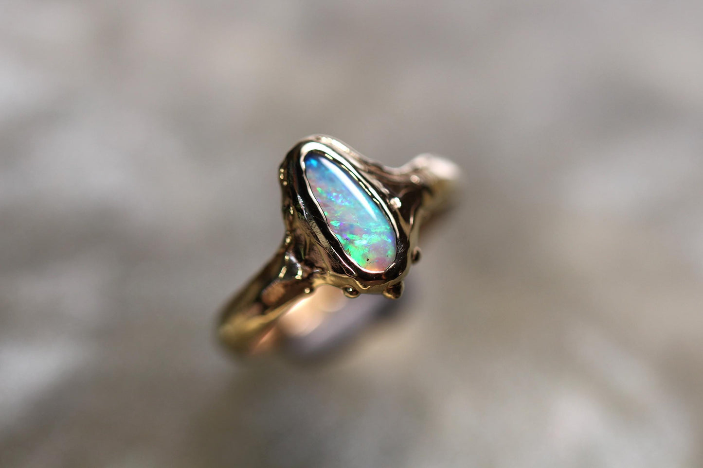 Boulder Opal and Solid 9ct Yellow Gold Ring