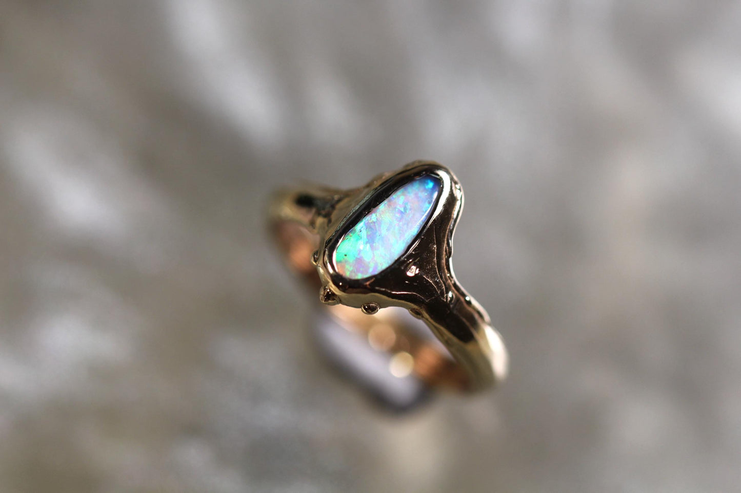 Boulder Opal and Solid 9ct Yellow Gold Ring