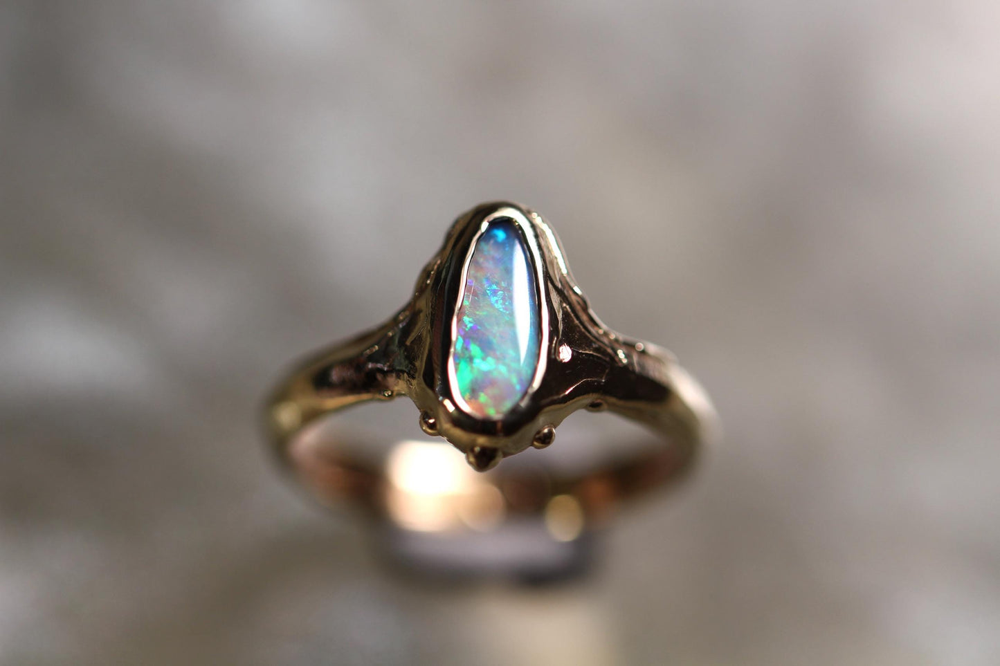 Boulder Opal and Solid 9ct Yellow Gold Ring
