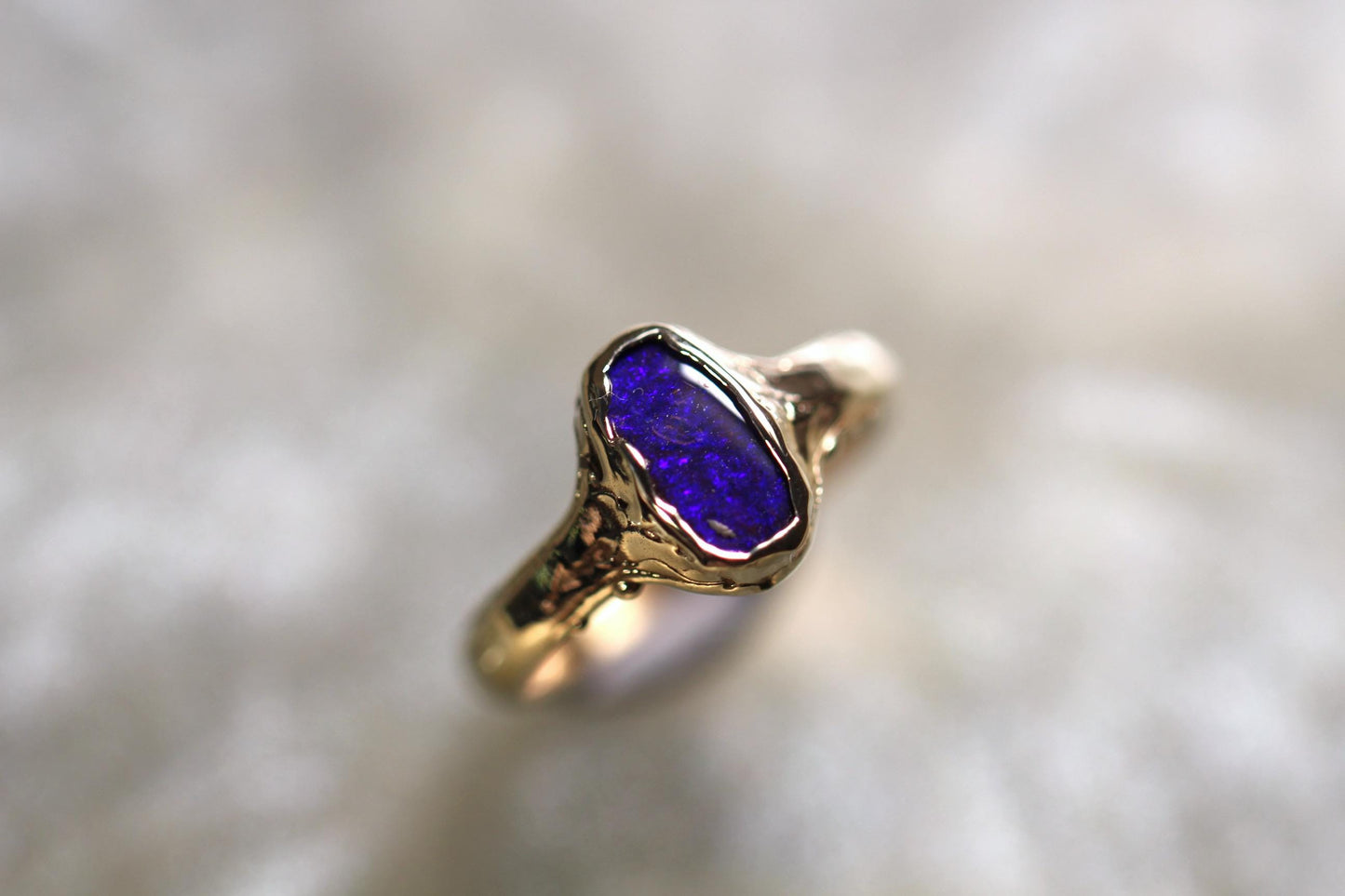 Boulder Opal and Solid 9ct Yellow Gold Ring