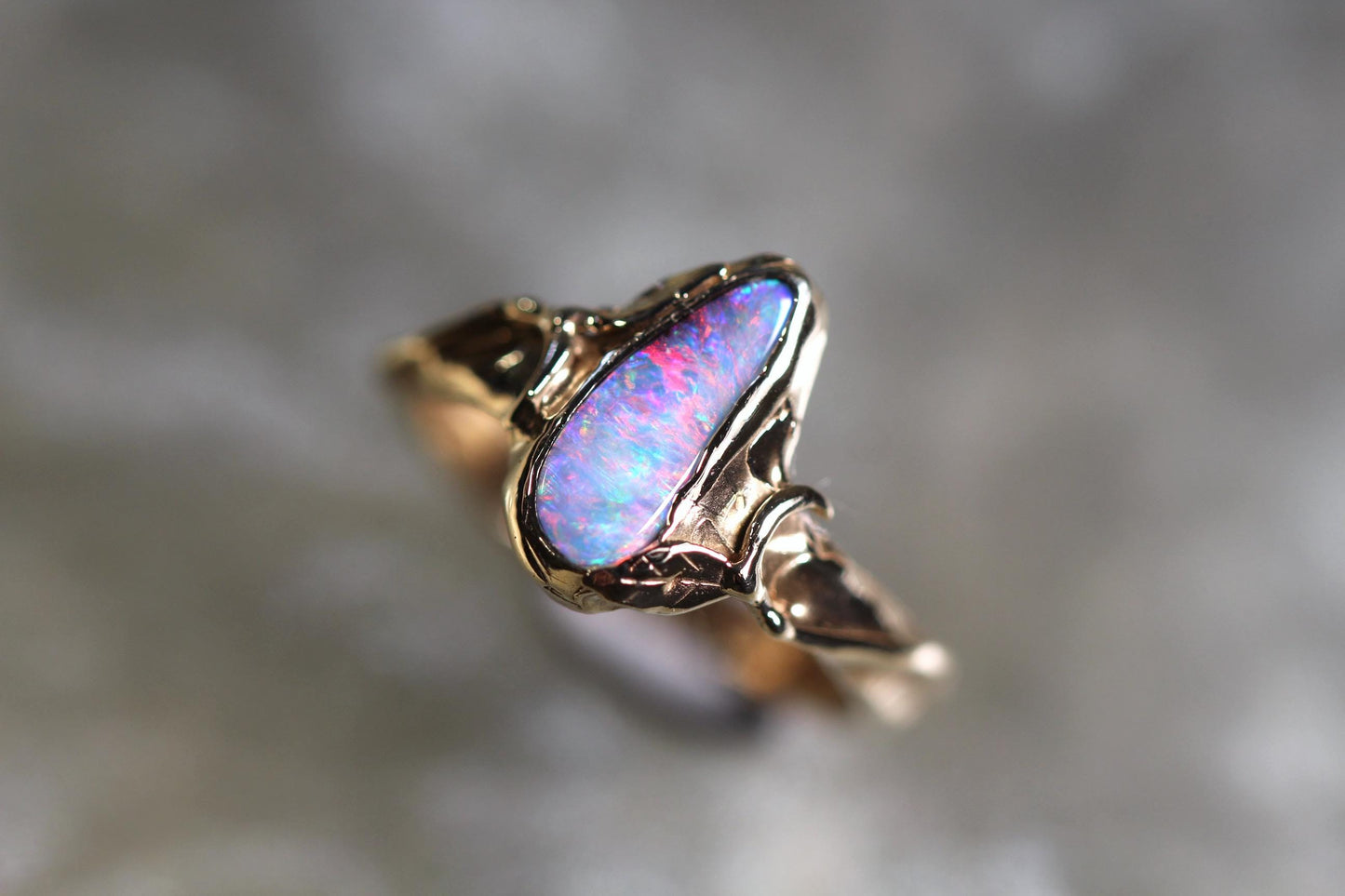 Boulder Opal and Solid 9ct Yellow Gold Ring