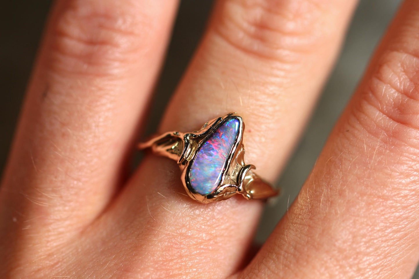 Boulder Opal and Solid 9ct Yellow Gold Ring