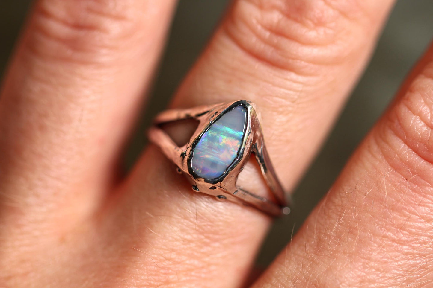 Boulder Opal and Sterling Silver Ring
