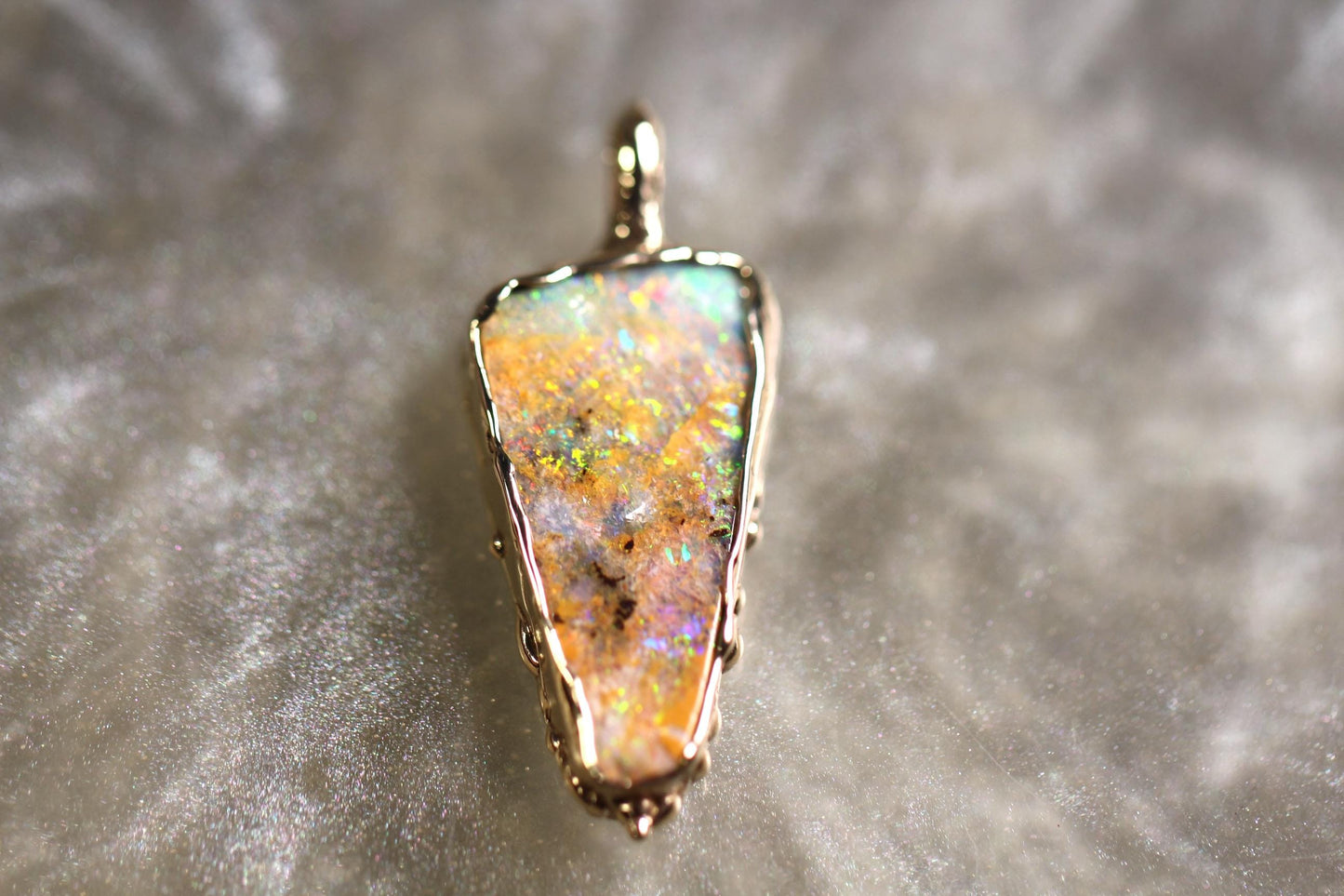 Boulder Opal and Solid 9ct Yellow Gold Pendant