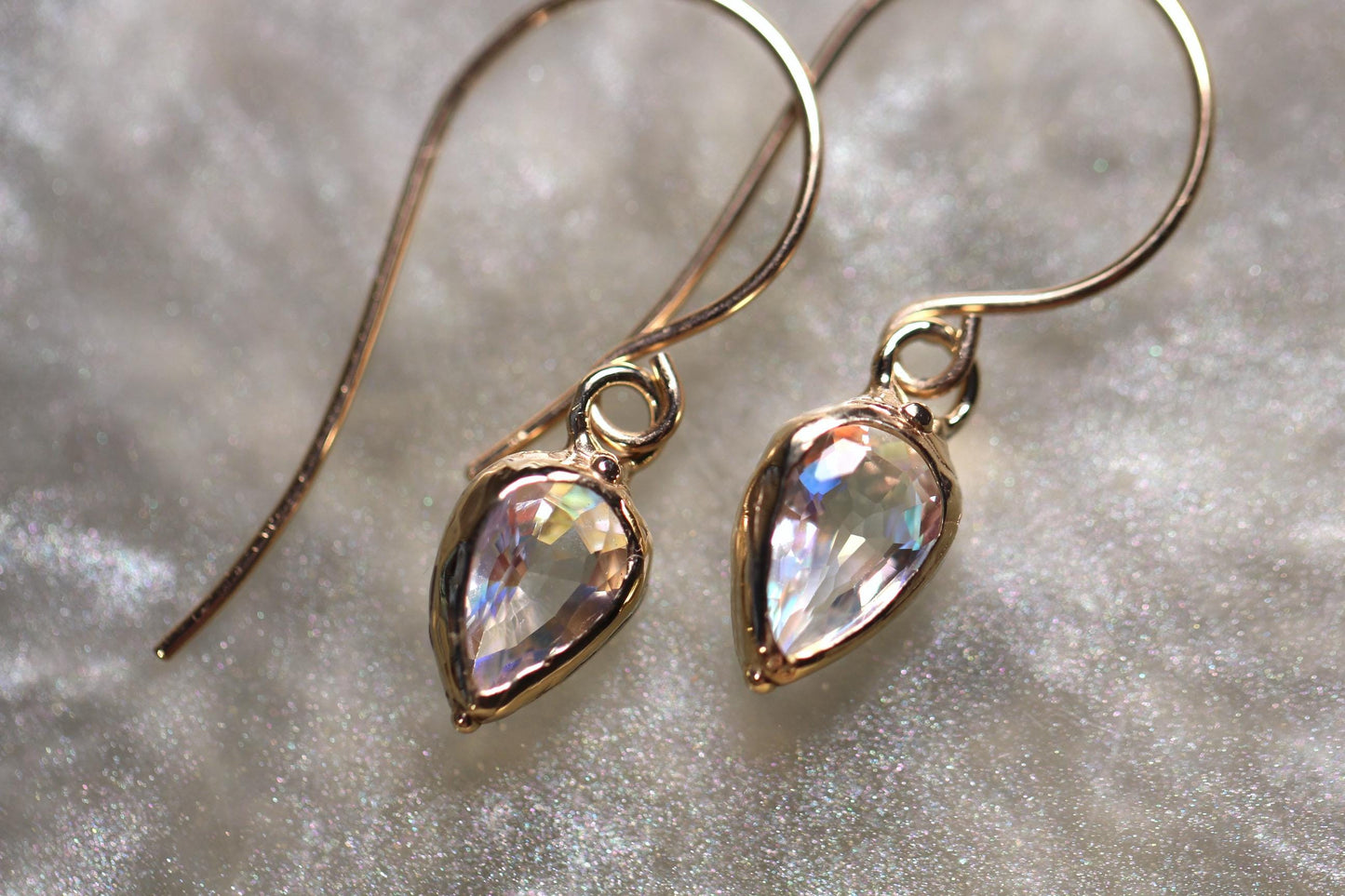 Moonstone and Solid 9ct Yellow Gold Earrings