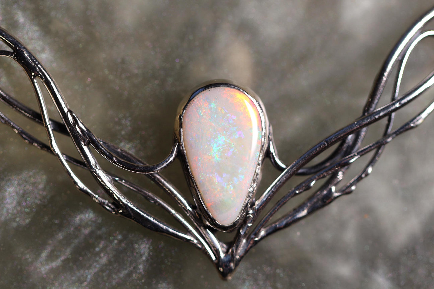 Coober Pedy Opal and Sterling Silver Necklace