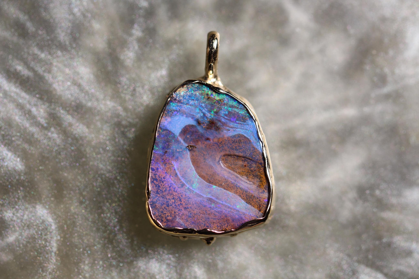 Boulder Opal and Solid 9ct Yellow Gold Pendant