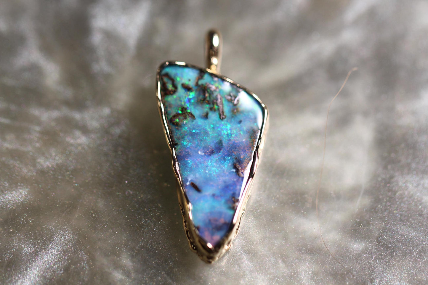 Boulder Opal and Solid 9ct Yellow Gold Pendant