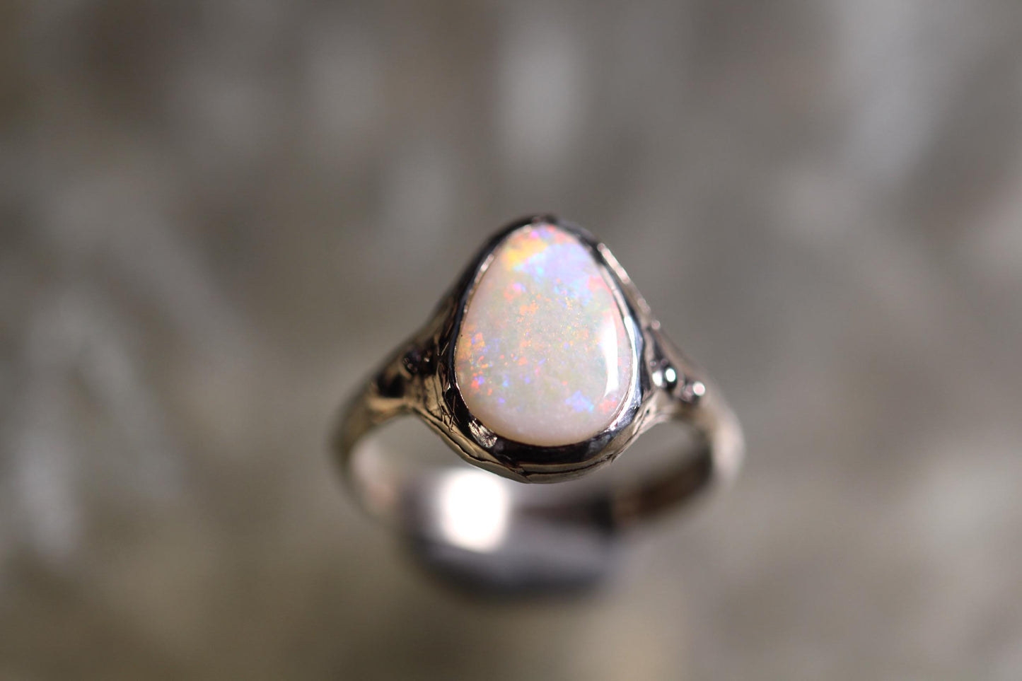 Coober Pedy Opal and Sterling Silver Ring