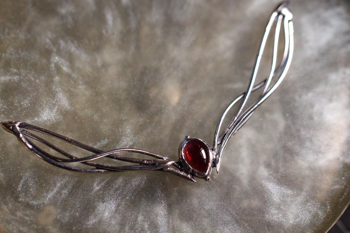 Garnet and Sterling Silver Necklace