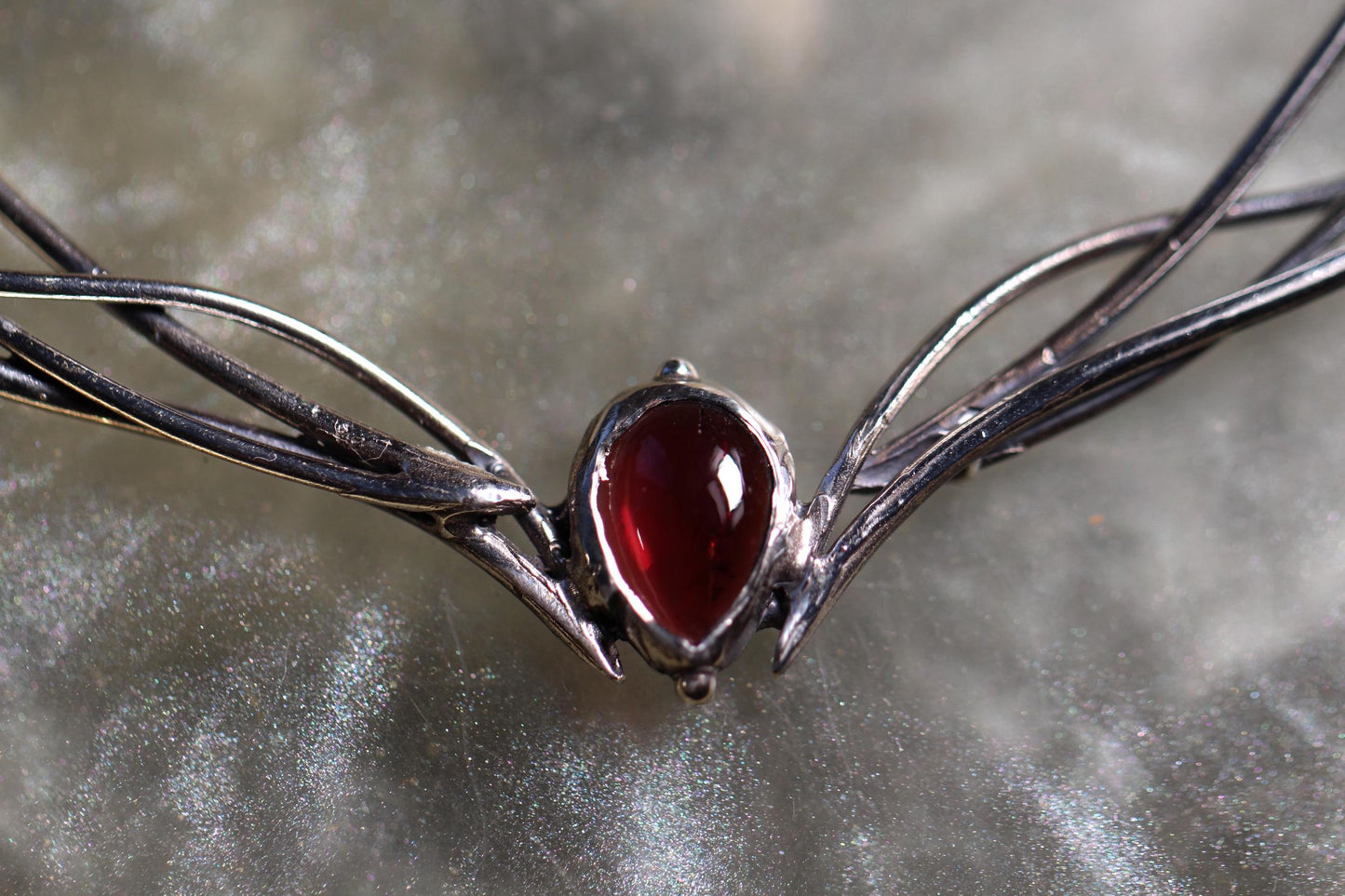 Garnet and Sterling Silver Necklace