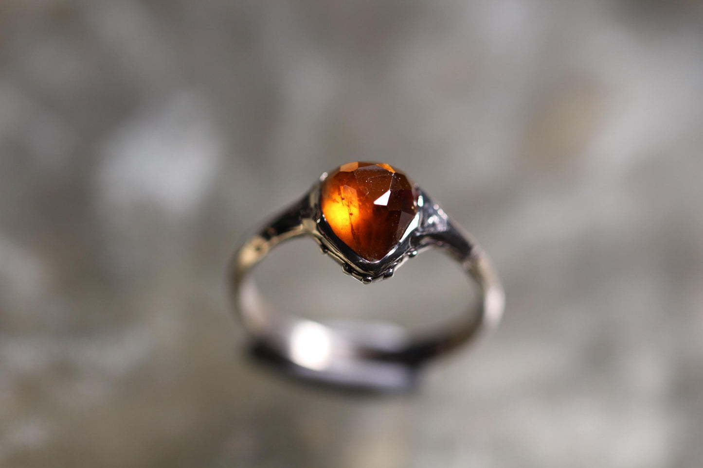 Hessonite Garnet and Sterling Silver Ring