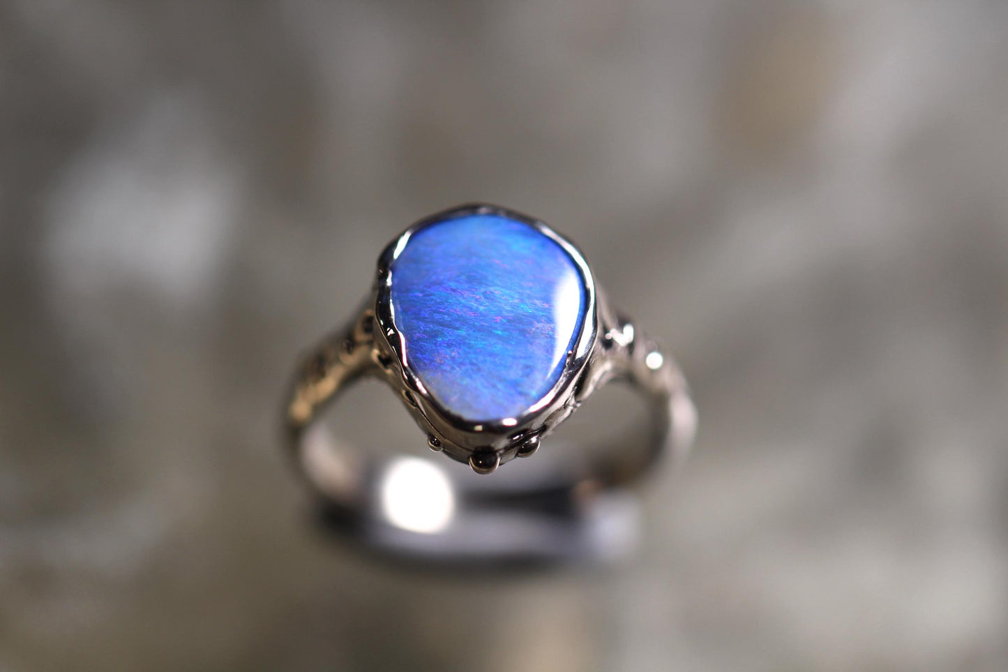 Boulder Opal and Sterling Silver Ring
