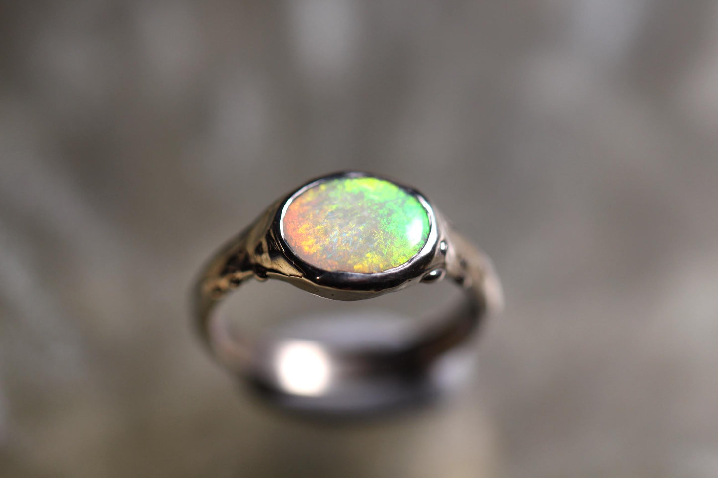 Lightning Ridge Opal and Sterling Silver Ring