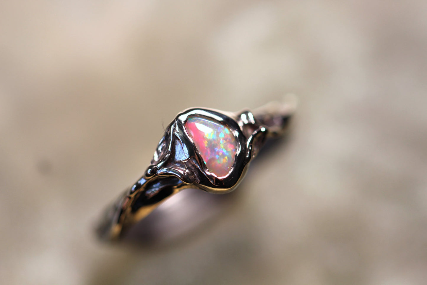 Lightning Ridge Opal and Sterling Silver Ring