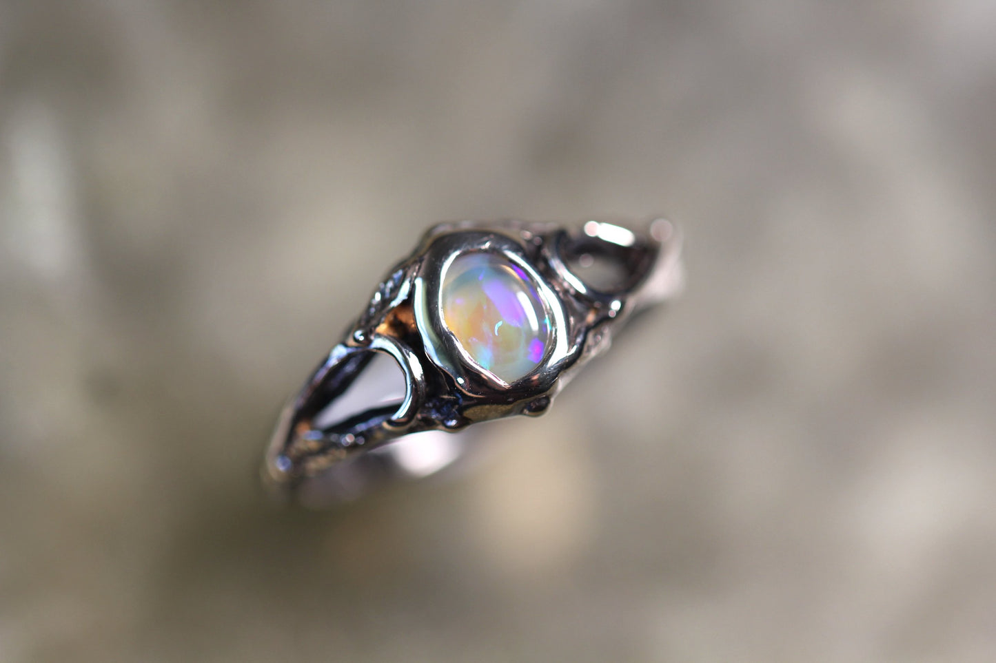 Lightning Ridge Opal and Sterling Silver Ring